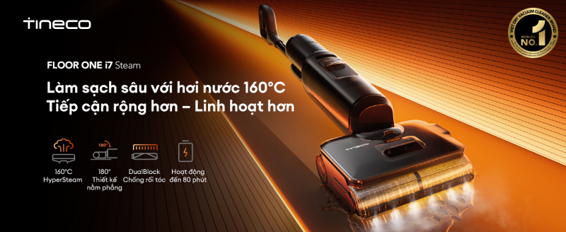 Máy hút bụi lau sàn khô ướt Tineco FLOOR ONE i7 Steam là thiết bị dọn dẹp tối ưu dành cho mọi gia đình