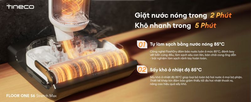  S6 Stretch Max sở hữu hệ thống tự động làm sạch FlashDry.