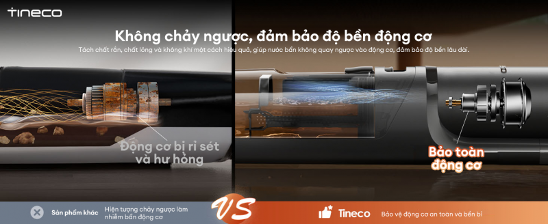 Tineco FLOOR ONE i7 có thiết kế bình chứa nước bẩn chia thành 3 khoang riêng biệt.