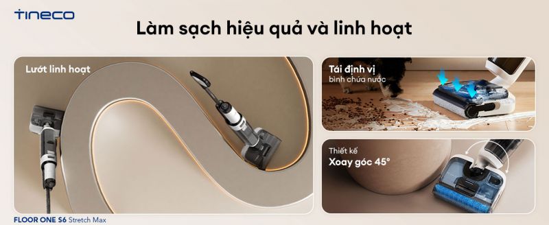 Máy hút bụi lau sàn S6 Stretch Max được thiết kế nhằm mang lại trải nghiệm làm sạch dễ dàng và linh hoạt.