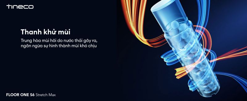 Tineco Floor One S6 Stretch Mark sở hữu thanh khử mùi chống ẩm mốc tiên tiến.