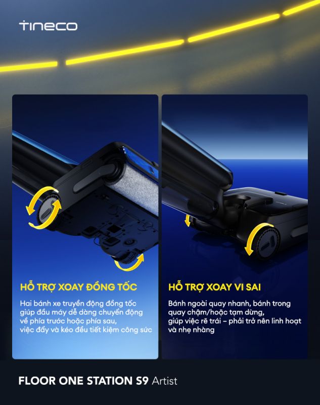 máy hút bụi cầm tay Tineco FLOOR ONE STATION S9 Artist công nghệ trợ lực SmoothDrive thế hệ mới.