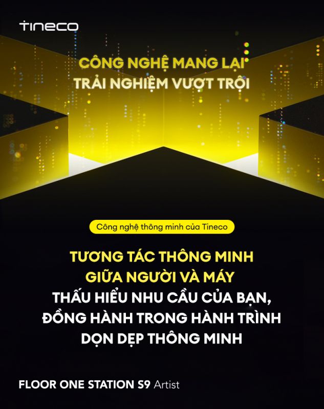 máy hút bụi không dây Tineco FLOOR ONE STATION S9 Artist là thiết bị làm sạch, trợ lý thông minh