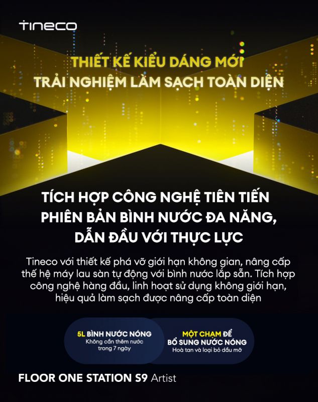 máy hút bụi Tineco FLOOR ONE STATION S9 Artist linh hoạt không cần lắp đặt